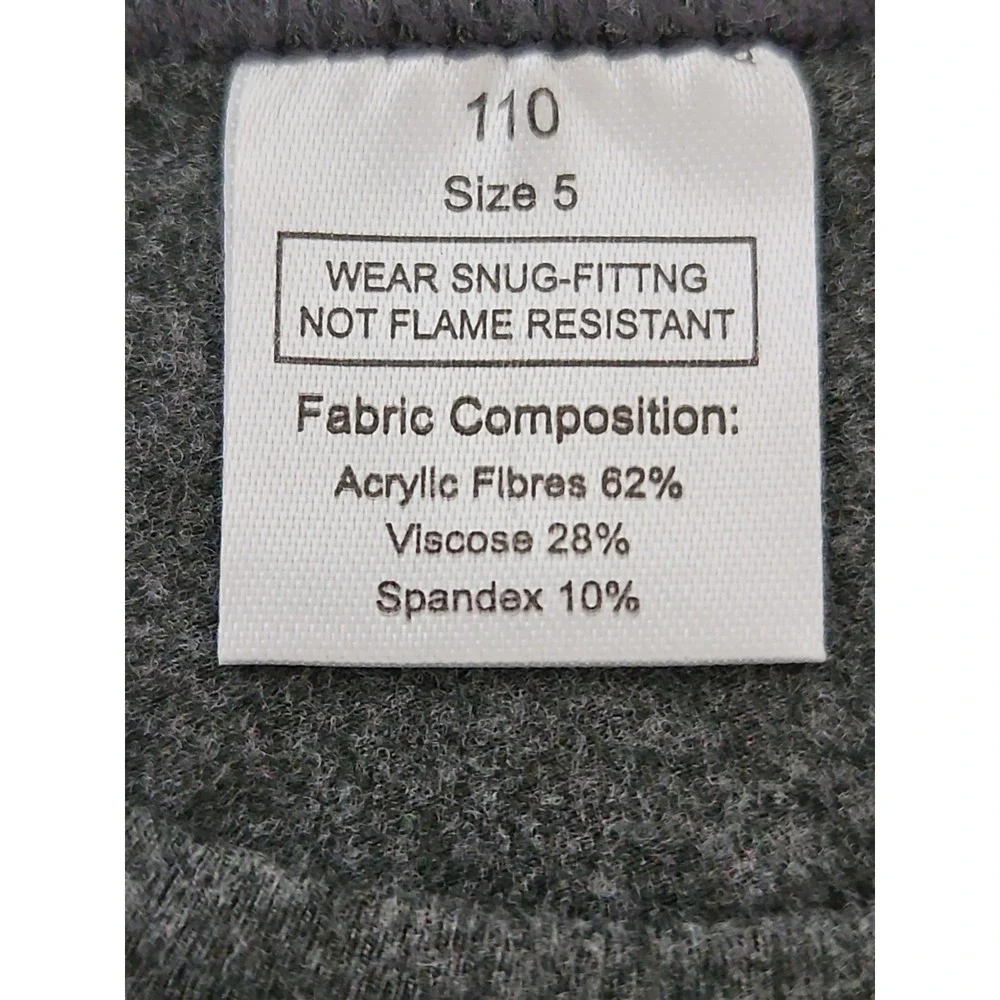 Kids 2 -Piece Pajama Set Size 5 Gray New